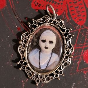 Vintage Gothic Creepy Nun Doll Pendant